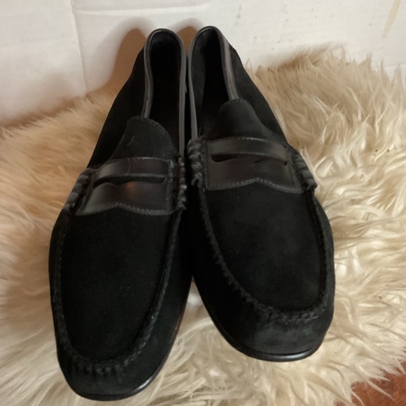 G.H. Bass & Co.  Men\'s Black Suede with leather Loafers 13D NIB main image 6